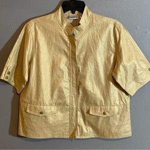 Chico’s Sparkly Gold Linen Jacket